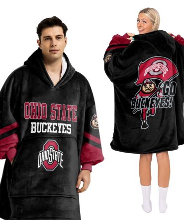 Adult Ohio State Football Unisex Blanket Hoodie