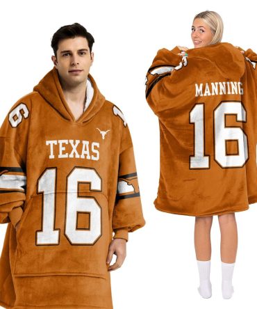 Adult 16 Texas Longhorns Football Unisex Blanket Hoodie