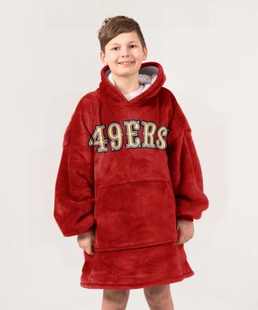 Kid San Francisco Football Unisex Blanket Hoodie