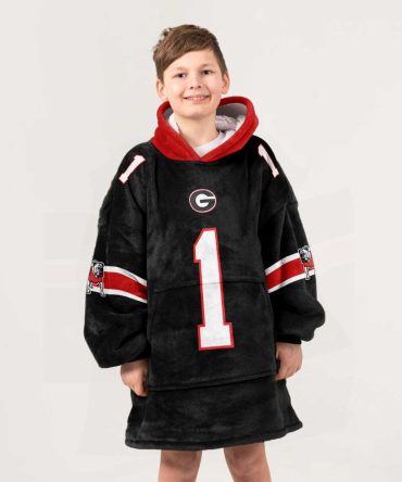 Kid 1 Georgia Football Unisex Blanket Hoodie