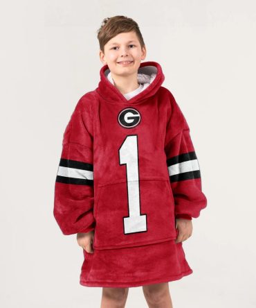 Kid 1 Georgia Football Unisex Blanket Hoodie