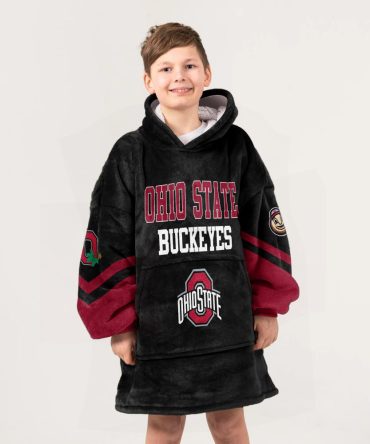 Kid Ohio State Football Unisex Blanket Hoodie