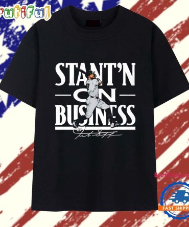 Giancarlo Stanton New York Yankees Stant’N On Business Signature T Shirt