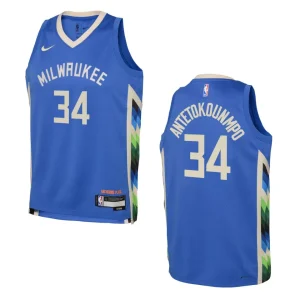 Youth Milwaukee Bucks 2022-23 City Edition Giannis Antetokounmpo Royal Jersey - Alzaintravels