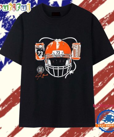 Glbc X Joe Thomas #73 Cleveland Browns Kolsch Helmet Signature T Shirt