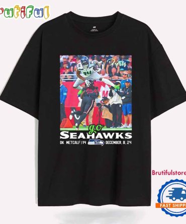 Go Seahawks Dk Metcalf Fly Hurdle December 8 2024 Signature T Shirt