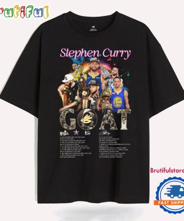 Golden State Warriors Stephen Curry 2024 Basketball Goat Graphics Signature T Shirt