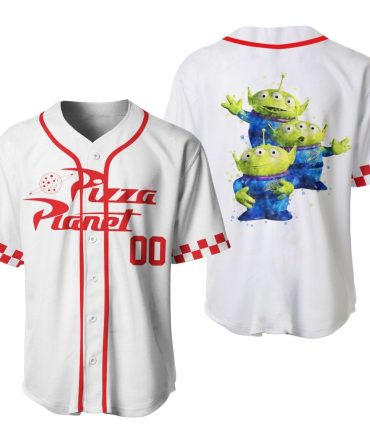 Pizza Planet Baseball Jersey - Fun Alien Design, Unisex, Perfect For Fans!