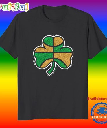 Green And Gold Basketball Shamrock Boston T Shirt