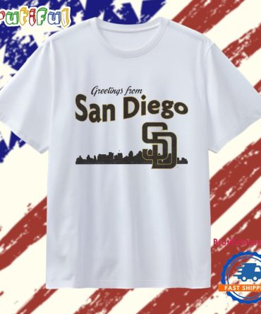 Greetings From San Diego Padres Skyline T Shirt