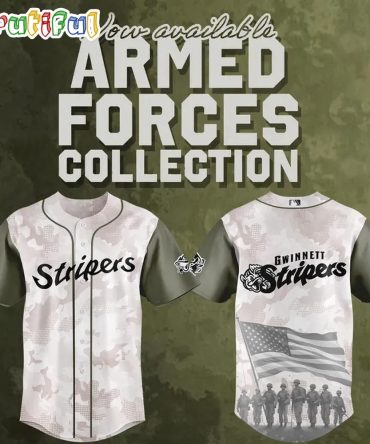Gwinnett Stripers Special New Beige Olive 2025 Memorial Day Jersey Shirt
