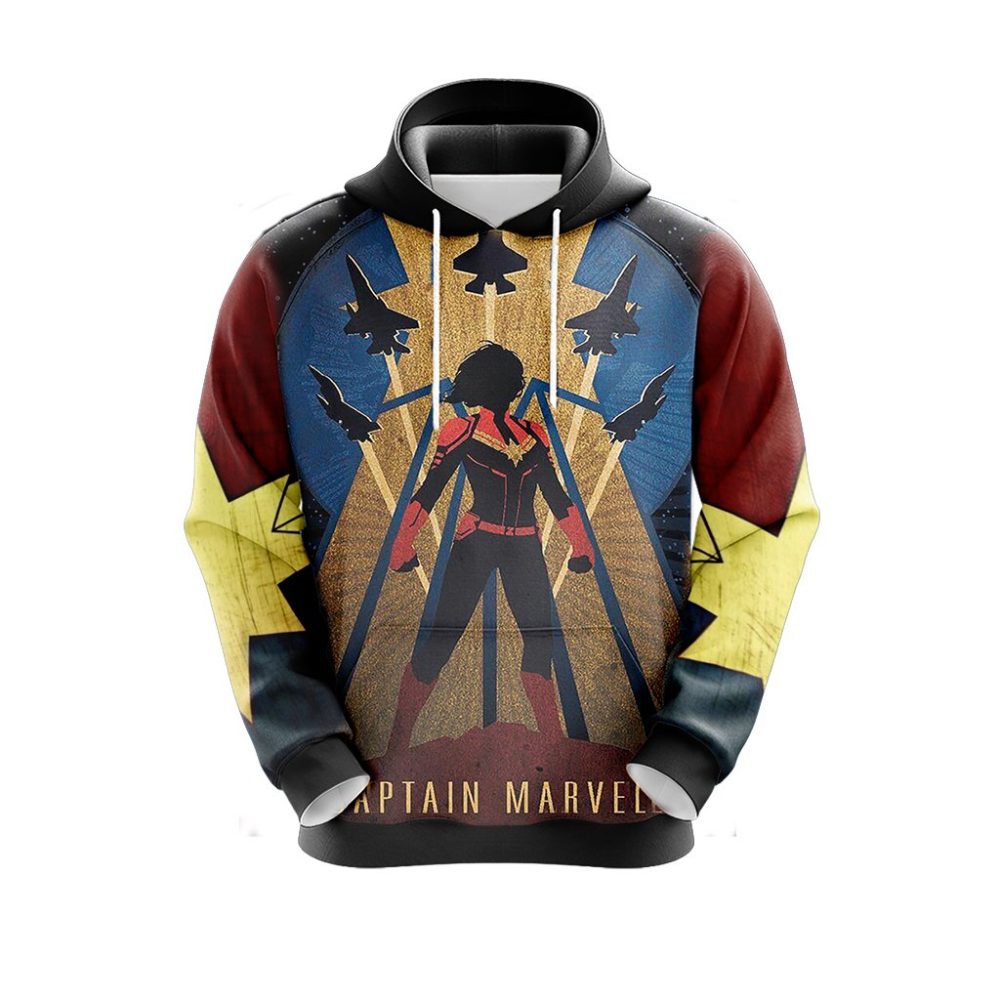 Mv Hoodie Captain Marvel Carol Danvers Black Red Hoodie