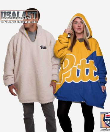 New Ncaa Pittsburgh Panthers Big Logo Blanket Hoodie Hoodie Blanket