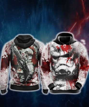 Star Wars Hoodie Stormtrooper Splatter Color White Red Hoodie For Star Wars Fan