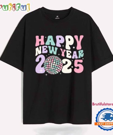 Happy New Year 2025 Shirt, Retro New Year Tee, Christmas 2025 T Shirt