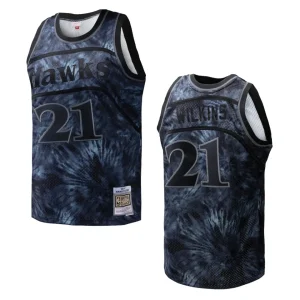 Hardwood Classics Dominique Wilkins Atlanta Hawks 1986-87 Black Tie-Dye Jersey - Alzaintravels