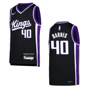 2023-24 Sacramento Kings Youth Icon Edition Harrison Barnes Black Jersey - Alzaintravels