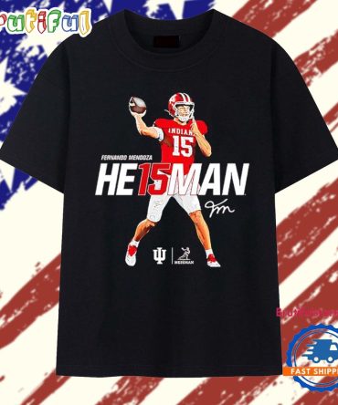 He15Man Fernando Mendoza Indiana Hoosiers 2025 Signature T Shirt