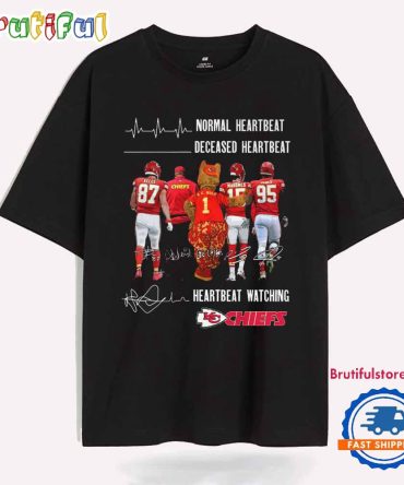 Heartbeat Watching Kansas City Chiefs 2025 Graphics Signature Team Design T Shirt