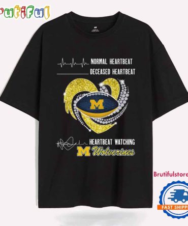 Heartbeat Watching Michigan Wolverines 2025 New T Shirt