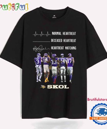 Heartbeat Watching Minnesota Vikings 2025 T Shirt
