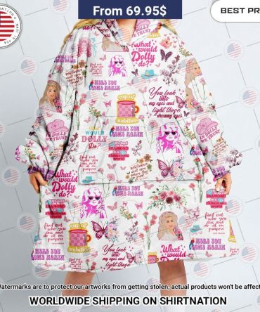 Here You Come Again Dolly Parton Hoodie Blanket