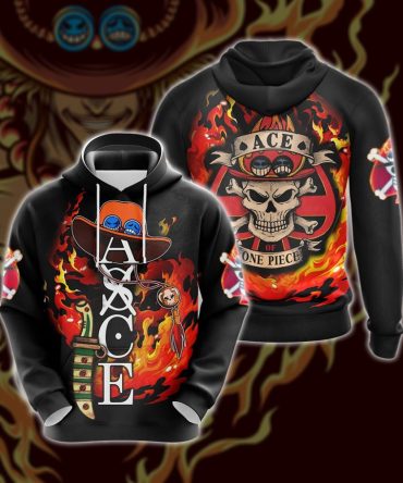 One Piece Hoodie Portgas D. Ace Ace Of One Piece Fire Black Hoodie Anime Clothing Ault