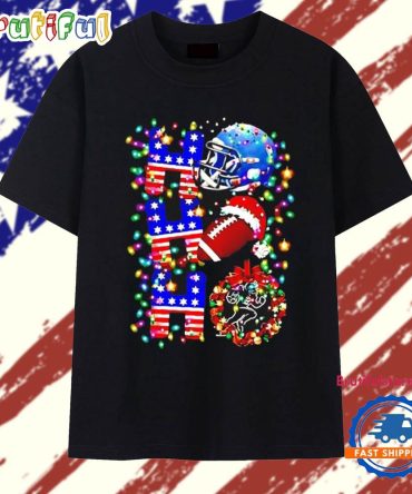 Ho Ho Ho Festive Game Day Christmas Lights T Shirt