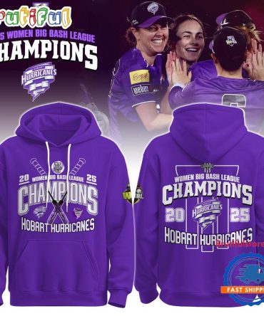 Hobart Hurricanes 2025 Wbbl Champions Limited Edition Hoodie Shirt