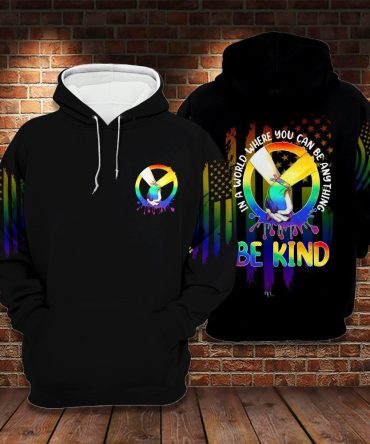 Lgbt Pride T-Shirt In A World Where You Can Be Anything Be Kind Lgbt T-Shirt Hoodie Adult