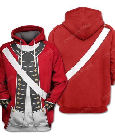 Historical T-Shirt Historical Revolutionary War Uniform Suit 3D Costume Hoodie Historical Hoodie