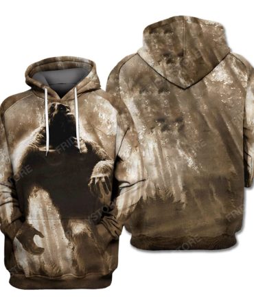 Bigfoot Shirt Vintage Bigfoot Earth Tone Forest Hoodie Men Women Adult