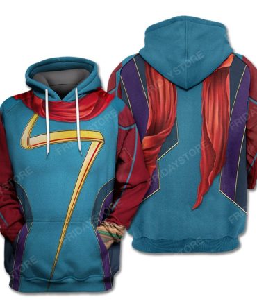 Marvel T-Shirt Ms Mavel Suit 3D Costume Hoodie Marvel Hoodie Marvel Costume T-Shirt Hoodie