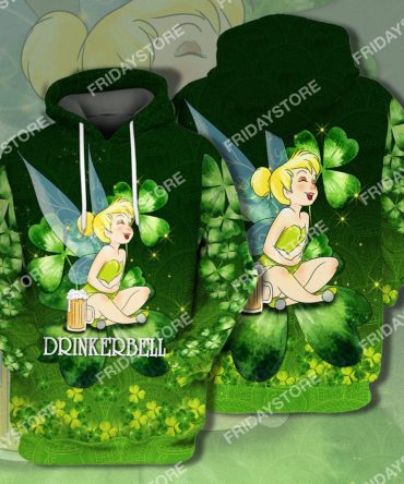 Disney T-Shirt Drinkerbell St Patrick'S Day T-Shirt Cute Amazing Disney Tinkerbell Hoodie