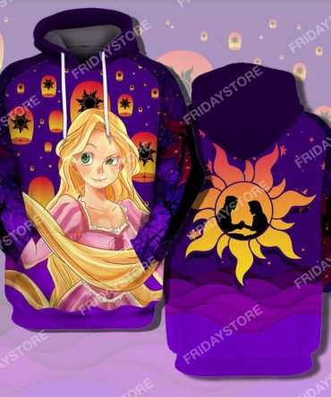 Disney Rapunzel T-Shirt Princess Tangled Rapunzel Couple Silhouette T-Shirt Disney Tangled Disney Rapunzel Hoodie