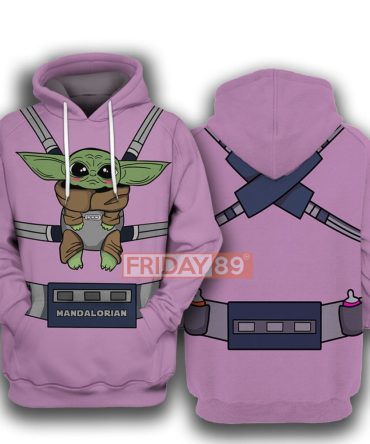 Star Wars T-Shirt Baby Yoda Mando Carrier Hoodie Baby Yoda Pink Hoodie Star Wars Hoodie