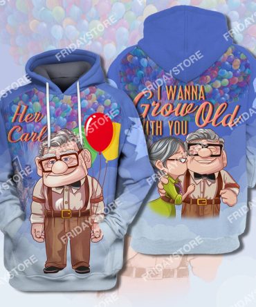 Disney Up T-Shirt I Wanna Grow Old With You Up Couple Her Carl T-Shirt Amazing Disney Hoodie