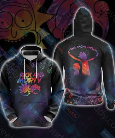 Rick And Morty Hoodie Rick And Morty Peace Among Worlds Black Hoodie