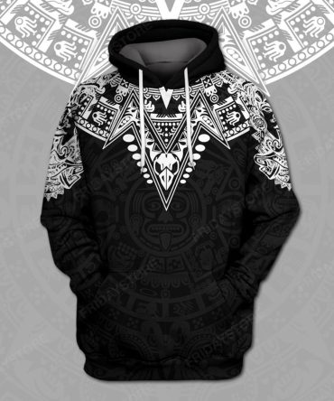 Mexican T-Shirt Mexican Culture Aztec Pattern Black White T-Shirt Mexican Hoodie