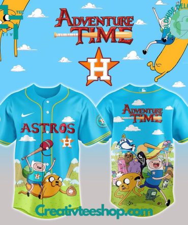 Adventure Time Astros Jersey – Fun Cartoon Mashup Shirt For Fans, Unisex S-Xxl