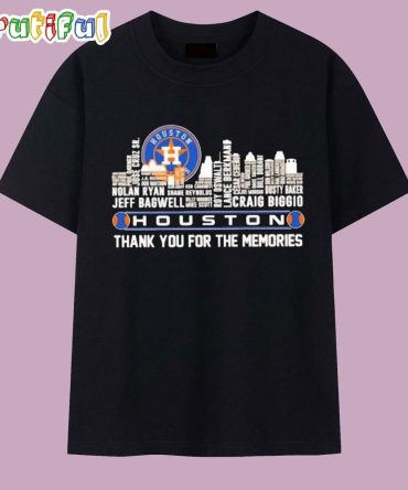 Houston Astros Skyline City Players Name Thank You For The Memories T Shirt