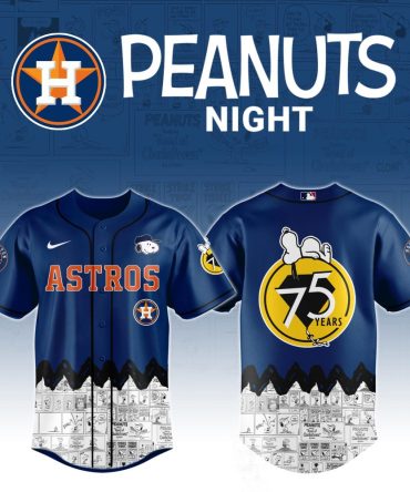 Limited Edition Astros Peanuts Night Jersey – Celebrate 75 Years With Style!