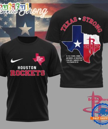 Houston Rockets Texas Strong 2025 Black 3D Shirt