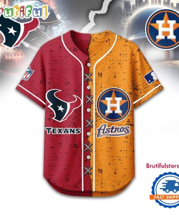 Houston Texans Mix Houston Astros Sporty New Design Baseball Jersey