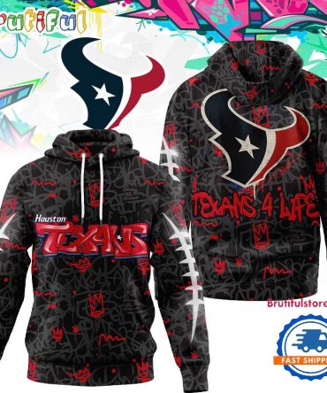 Houston Texans Nfl Special Graffiti My Team 4 Life All Over Print Hoodie Shirt