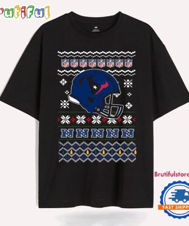 Houston Texans Football Logo Team Helmet Merry Chritmas 2024 T Shirt