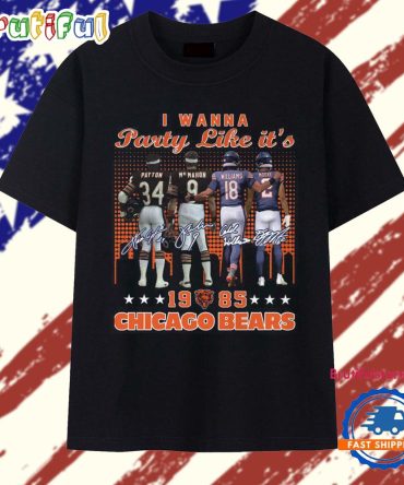 I Wanna Party Like It'S Chicago Bears 1985 Vintage T Shirt