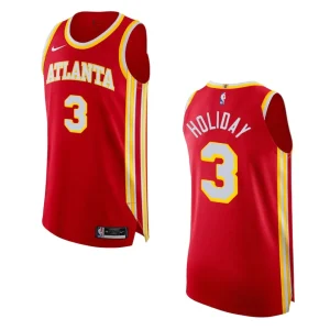 2022-23 Icon Edition Atlanta Hawks Aaron Holiday Red Authentic Jersey - Alzaintravels