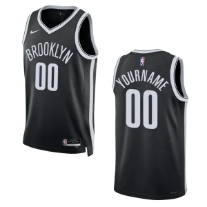 2022-23 Icon Edition Brooklyn Nets Custom Black Swingman Jersey - Alzaintravels