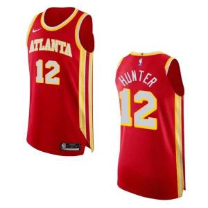 2022-23 Icon Edition Atlanta Hawks De'Andre Hunter Red Authentic Jersey - Alzaintravels